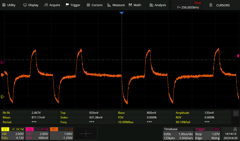 a live E1 signal after 200 metres of transmission